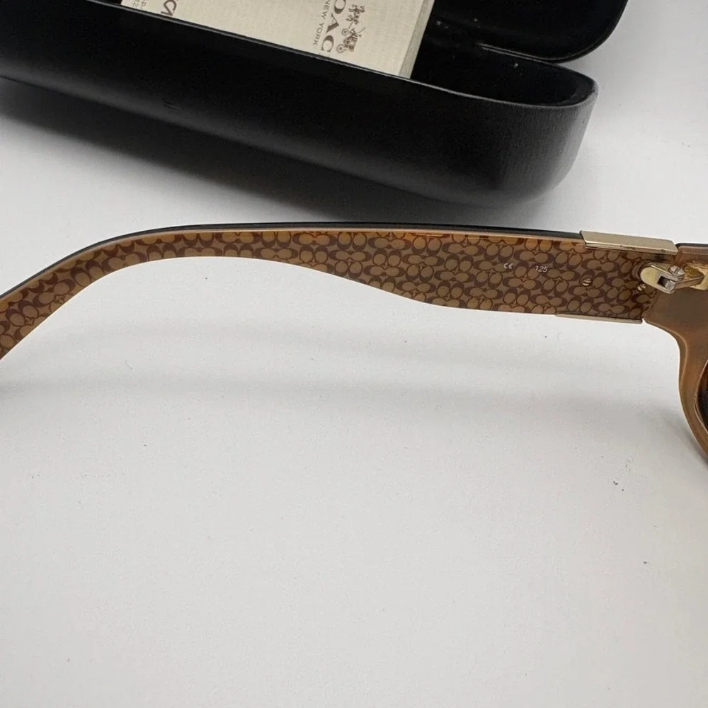 Coach Delphine S443 Tortoise Shell Sunglasses Brown Gradient Lens with Case